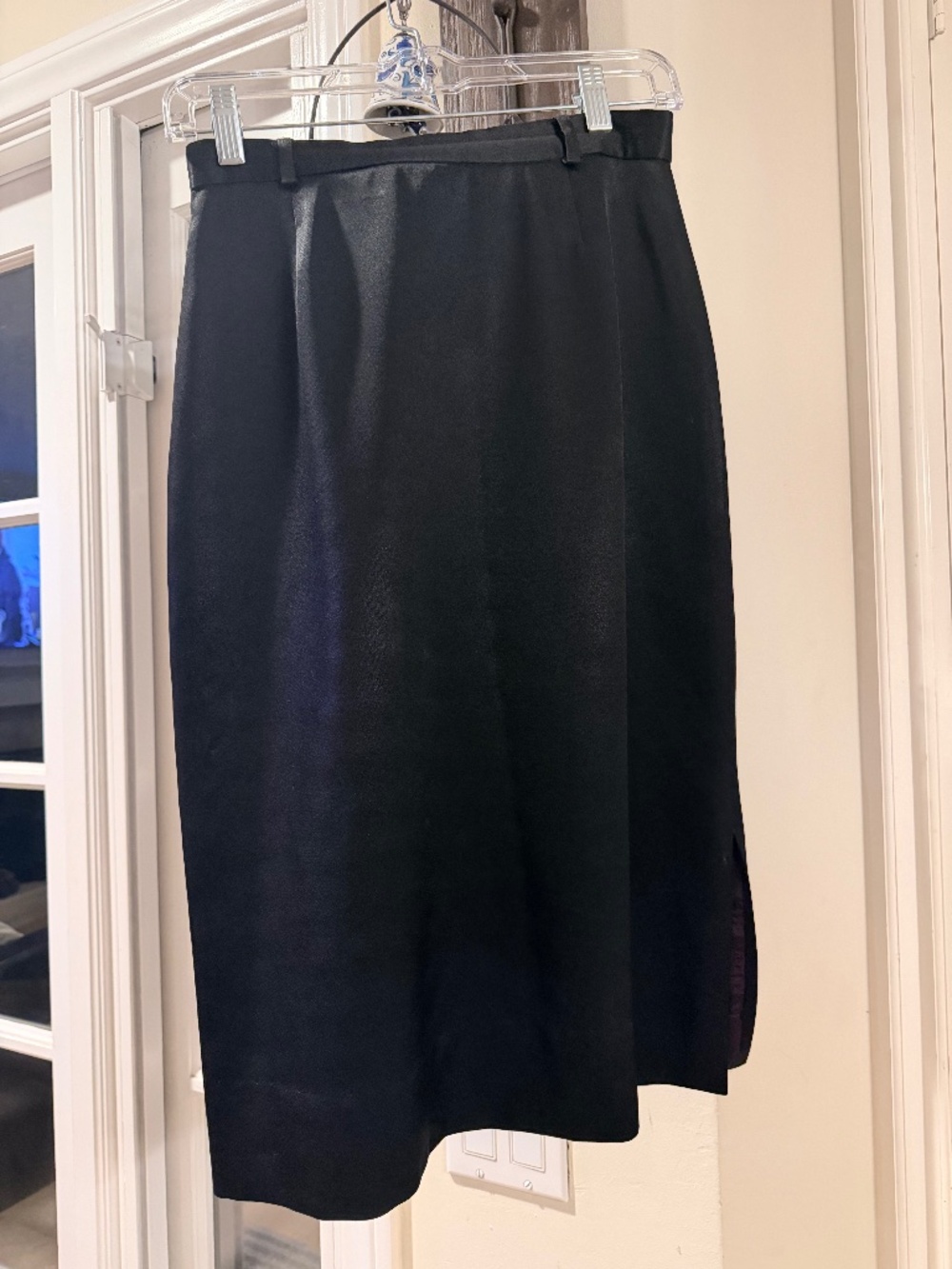 JH Collectibles Size 8 Black Triacetate Midi Skirt Minimalist